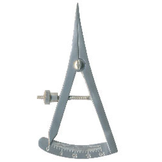 Castroviejo Caliper, 0-20mm Range, Curved, 9 cm Long.