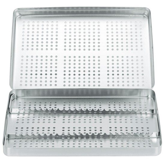 Instruments Tray, With Cap + Rack (PERFORATED) 290 x 185 x 50 mm